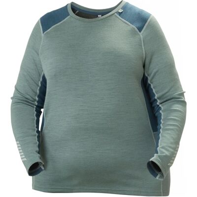 Helly Hansen Dam Lifa Merino Mellanviktcrew Plus Skjorta - Grön - Basisskikt Helly Hansen Dam Lifa Merino Mellanviktcrew Plus Skjorta - Grön - Basisskikt