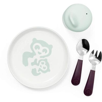 Stokke Munch Essentials - Soft Mint Juego de Platos y Cubiertos para Niños Stokke Munch Essentials - Soft Mint Juego de Platos y Cubiertos para Niños
