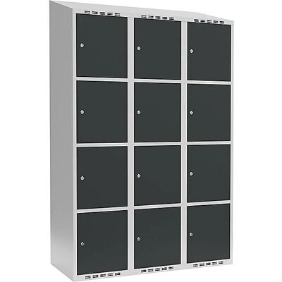 Kaiserkraft Lager Schrank - 4 Fächer, Hellgrau / Grau, 1200mm, Dach mit Neigung - Aufbewahrungsschrank Kaiserkraft Lager Schrank - 4 Fächer, Hellgrau / Grau, 1200mm, Dach mit Neigung - Aufbewahrungsschrank