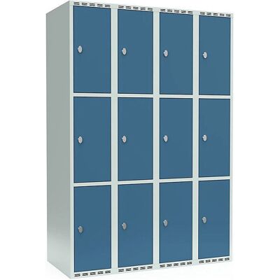 KaiserKraft Fydor Schrank mit 3 Fächern - Hellgrau / Blau, 1200mm KaiserKraft Fydor Schrank mit 3 Fächern - Hellgrau / Blau, 1200mm