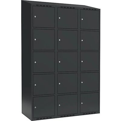 Kaiserkraft Schließbarer Stahlkleiderschrank Fydor - 5 Fächer, Grau, 1200mm Kaiserkraft Schließbarer Stahlkleiderschrank Fydor - 5 Fächer, Grau, 1200mm