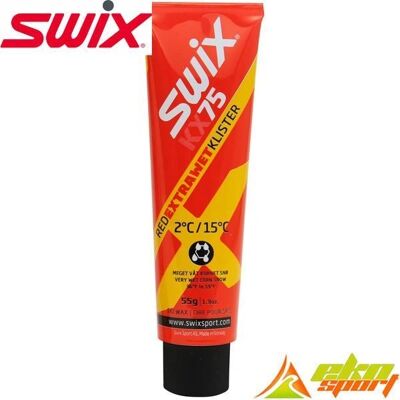 Swix KX75 Červená Extra Vlhká Lyžařská Vosk - Vosk pro Vlhký Sníh Swix KX75 Červená Extra Vlhká Lyžařská Vosk - Vosk pro Vlhký Sníh