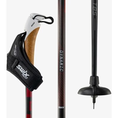 Swix Dynamic D1 kolfiber skidstav - Svart/Röd 150cm Swix Dynamic D1 kolfiber skidstav - Svart/Röd 150cm
