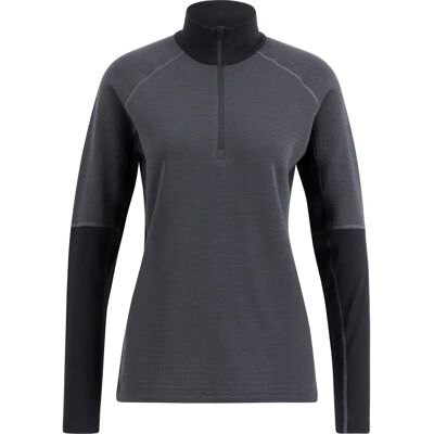 Lundhags Dam Prime Merino Half Zip Charcoal/black XL - Baslager Lundhags Dam Prime Merino Half Zip Charcoal/black XL - Baslager