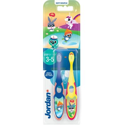 Jordan Step by Step 3-5 ans 2 pièces brosse à dents - Brosse enfant Jordan Step by Step 3-5 ans 2 pièces brosse à dents - Brosse enfant