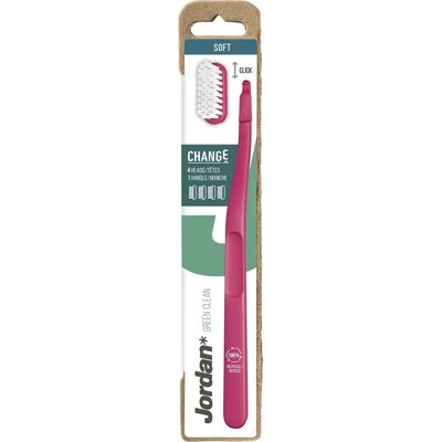 Escova de Dentes Jordan Change Green Clean Soft 4 Cabeças Escova de Dentes Jordan Change Green Clean Soft 4 Cabeças