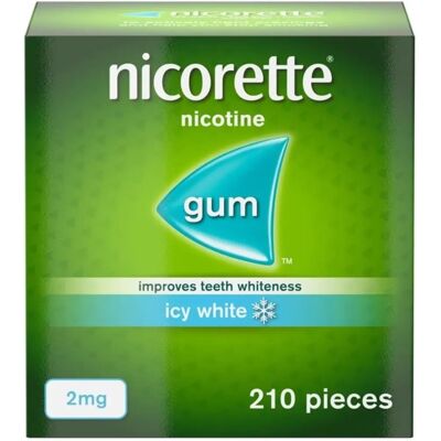 Nicorette Nicotine Icy White 2mg Gum - Quit Smoking Aid Nicorette Nicotine Icy White 2mg Gum - Quit Smoking Aid