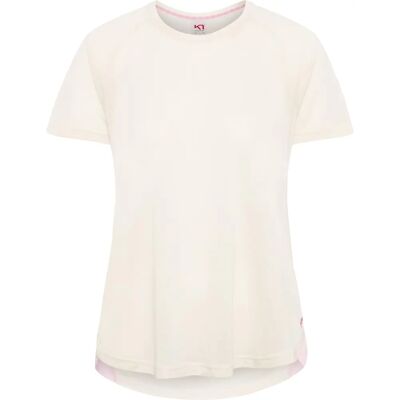 Kari Traa Henni Tee - Beige - V-hals - Uldblanding - Korte raglanærmer - T-shirt Kari Traa Henni Tee - Beige - V-hals - Uldblanding - Korte raglanærmer - T-shirt