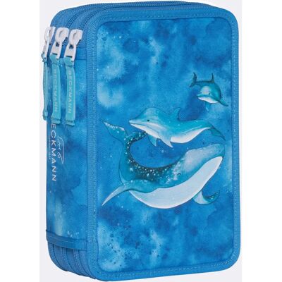 Beckmann Dreifach Hart Bleistiftcase - Recyceltes Polyester, Blau, Mehrfachfächer - Federmäppchen für Schule Beckmann Dreifach Hart Bleistiftcase - Recyceltes Polyester, Blau, Mehrfachfächer - Federmäppchen für Schule