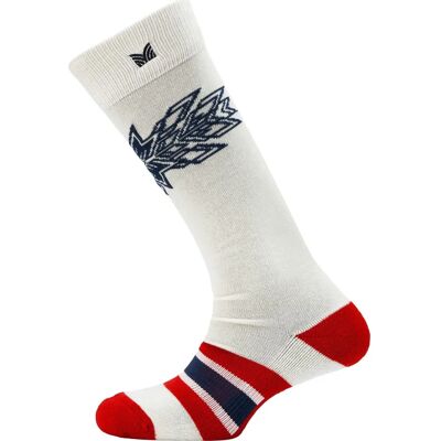 Dale Of Norway OL Spirit Socken Hoch Merino - Unisex - Weiß - Marineblau - Himbeer - Socken Dale Of Norway OL Spirit Socken Hoch Merino - Unisex - Weiß - Marineblau - Himbeer - Socken
