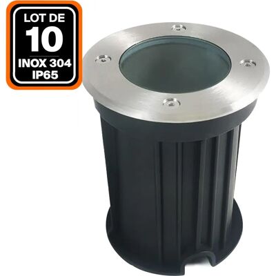 EUROPALAMP Conjunto de 10 focos de suelo IP65 GU10 EUROPALAMP Conjunto de 10 focos de suelo IP65 GU10