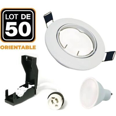 EUROPALAMP - 50 Focos empotrables orientables blancos - Iluminación EUROPALAMP - 50 Focos empotrables orientables blancos - Iluminación