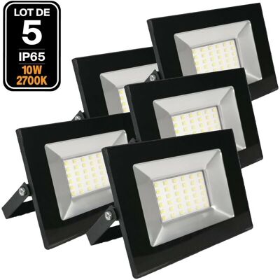 EUROPALAMP 5 Projecteurs LED Blanc Chaud 3000K 10W - Publicité EUROPALAMP 5 Projecteurs LED Blanc Chaud 3000K 10W - Publicité