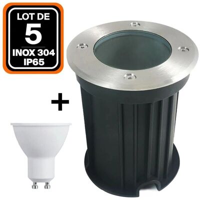 EUROPALAMP Pack de 5 focos empotrables de exterior de acero inoxidable EUROPALAMP Pack de 5 focos empotrables de exterior de acero inoxidable