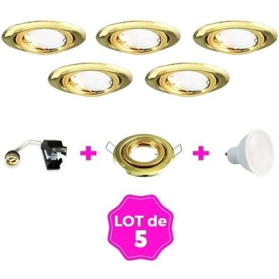 EUROPALAMP - Projecteurs LED Or Ajustables - Pack de 5, 7W - Publicité EUROPALAMP - Projecteurs LED Or Ajustables - Pack de 5, 7W - Publicité