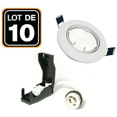 EUROPALAMP Set di 10 Supporti in Ceramica GU10 - Support Regolabile Bianco - Accessori di Illuminazione EUROPALAMP Set di 10 Supporti in Ceramica GU10 - Support Regolabile Bianco - Accessori di Illuminazione