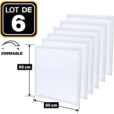 EUROPALAMP Éclairage de Plafond - Lot de 6 panneaux 600x600 40W Blanc Froid - Publicité EUROPALAMP Éclairage de Plafond - Lot de 6 panneaux 600x600 40W Blanc Froid - Publicité