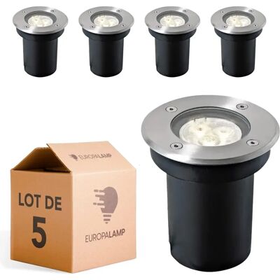 EUROPALAMP 5 Focos Empotrables de Acero Inoxidable - Focos Empotrados para Suelo EUROPALAMP 5 Focos Empotrables de Acero Inoxidable - Focos Empotrados para Suelo