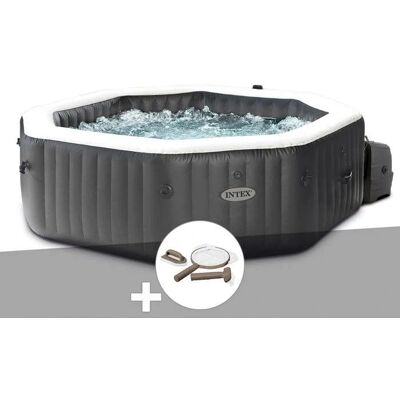 Intex PureSpa Carbone octogonal - Spa gonflable - 4 places - Diffuseurs à bulles, jets, stérilisateur au sel - Publicité Intex PureSpa Carbone octogonal - Spa gonflable - 4 places - Diffuseurs à bulles, jets, stérilisateur au sel - Publicité