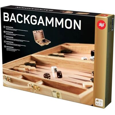 Alga Backgammon - Bärbart träspel - 2 spelare Alga Backgammon - Bärbart träspel - 2 spelare