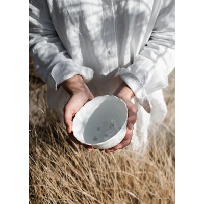 Wik & Walsøe Slåpeblom 14cm Castron - Colecție de Porțelan de Os Wik & Walsøe Slåpeblom 14cm Castron - Colecție de Porțelan de Os