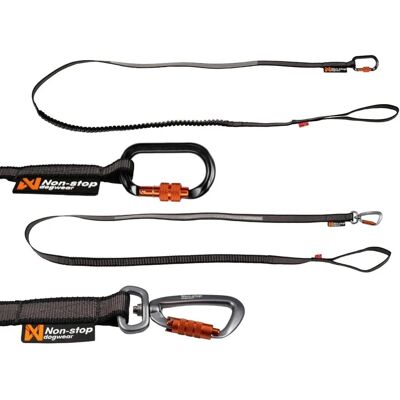 NonStop dogwear Touring Bungee Line - Grå/Oransje - 2,8m/13mm NonStop dogwear Touring Bungee Line - Grå/Oransje - 2,8m/13mm