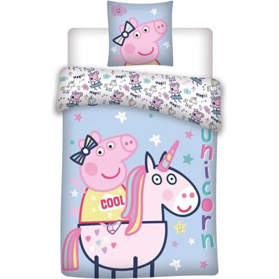 Mærke: Gurli Gris & Peppa Pig - Vendesæt i bomuld - 150x210 cm Mærke: Gurli Gris & Peppa Pig - Vendesæt i bomuld - 150x210 cm