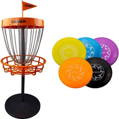 Guru Mini Disc Golf Sett - Mini kurv & 5 disker - Sport Guru Mini Disc Golf Sett - Mini kurv & 5 disker - Sport