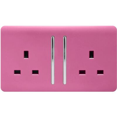 Trendi Switch 2 Gang Artistic Modern Glossy 13 Amp Switched Plug Socket - Plug Socket Trendi Switch 2 Gang Artistic Modern Glossy 13 Amp Switched Plug Socket - Plug Socket