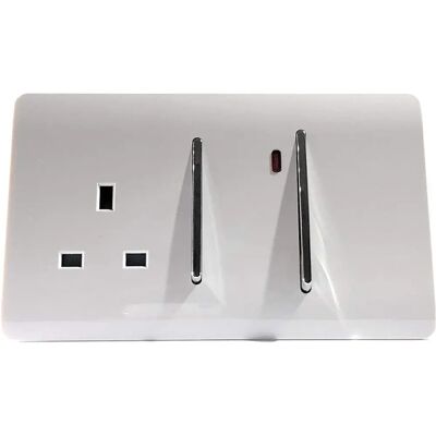 Trendi White Modern Cooker Switch & Socket - 45A Trendi White Modern Cooker Switch & Socket - 45A