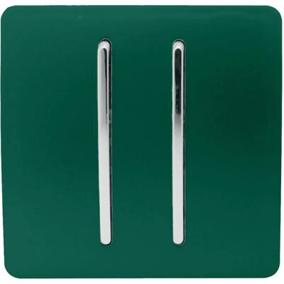 Trendi Trendi 2 Gang 2 Way Glossy Green Light Switch - Light Switch Trendi Trendi 2 Gang 2 Way Glossy Green Light Switch - Light Switch