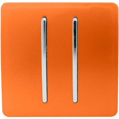 Trendi 2 Gang 2 Way Orange Light Switch - Light Switch Trendi 2 Gang 2 Way Orange Light Switch - Light Switch