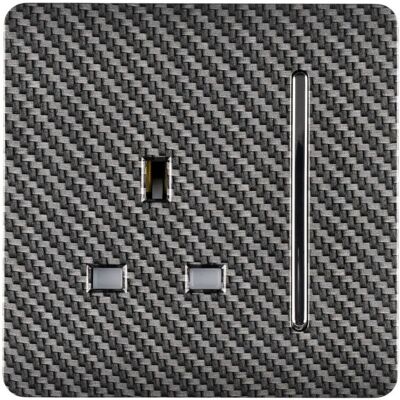 Trendi - Switch 1G - Carbon - 13A - Plug Socket Trendi - Switch 1G - Carbon - 13A - Plug Socket