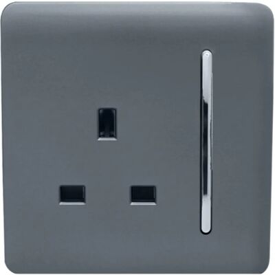 Trendi Switch Trendi 1 Gang Modern Glossy 13 Amp Switched Plug Socket - Plug Socket Trendi Switch Trendi 1 Gang Modern Glossy 13 Amp Switched Plug Socket - Plug Socket