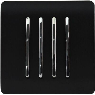 Trendi - 4G 2W - Rocker - Matt Black - Light Switch Trendi - 4G 2W - Rocker - Matt Black - Light Switch