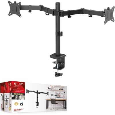 Barkan M142T Monitorhalterung - Vollbeweglich, 13-27 Zoll, 5kg, VESA 100x100mm, Schwarz Barkan M142T Monitorhalterung - Vollbeweglich, 13-27 Zoll, 5kg, VESA 100x100mm, Schwarz