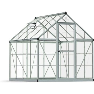 Serre en argent Palram Canopia 6x8 - Vents, Panneaux Durables, 5 Ans Garantie - Publicité Serre en argent Palram Canopia 6x8 - Vents, Panneaux Durables, 5 Ans Garantie - Publicité