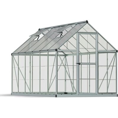 Canopia by Palram 6 x 12 ft Silver Greenhouse - Supports plants year-round Canopia by Palram 6 x 12 ft Silver Greenhouse - Supports plants year-round
