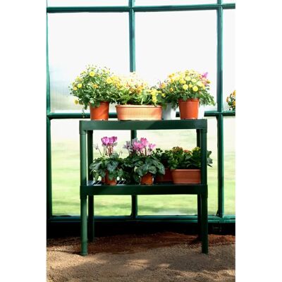 Étagère à deux niveaux Palram - Banc de plantation - Vert - Organisateur d'outils de jardin - Publicité Étagère à deux niveaux Palram - Banc de plantation - Vert - Organisateur d'outils de jardin - Publicité