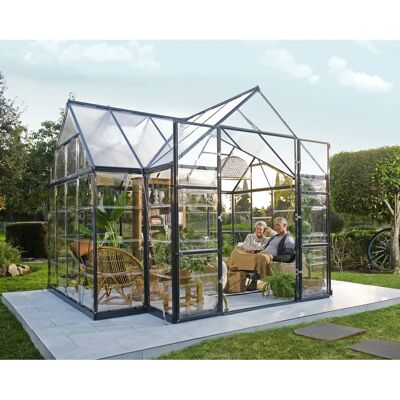 Palram Grau und Schwarz 269x365x305cm Canopia Victory Orangery Garten Chalet Palram Grau und Schwarz 269x365x305cm Canopia Victory Orangery Garten Chalet