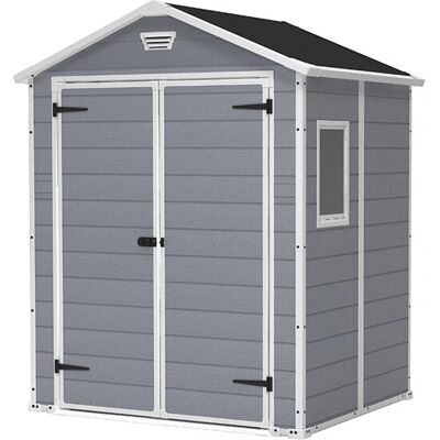 Keter Manor 6x5 Grey Plastic Garden Storage Shed - Outdoor Storage Keter Manor 6x5 Grey Plastic Garden Storage Shed - Outdoor Storage