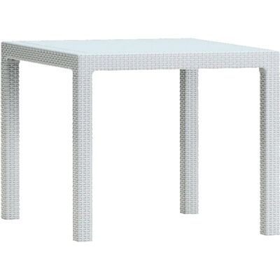 Keter - Tavolo da giardino in resina effetto rattan bianco - 95x95x74 cm Keter - Tavolo da giardino in resina effetto rattan bianco - 95x95x74 cm