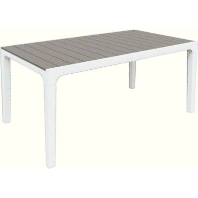 Table de jardin Keter Harmony - 160x90x74cm - Blanc/Gris - Publicité Table de jardin Keter Harmony - 160x90x74cm - Blanc/Gris - Publicité