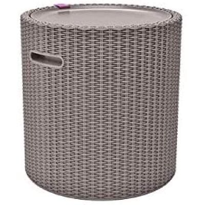 Keter Garden Cooler Stool - 39L - Support 100kg - Rattan Effect Keter Garden Cooler Stool - 39L - Support 100kg - Rattan Effect