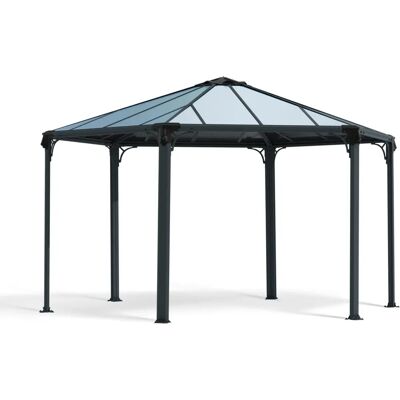 Pabellón de jardín Monaco Hexagonal de Palram Canopia - Techo en aluminio con protección UV Pabellón de jardín Monaco Hexagonal de Palram Canopia - Techo en aluminio con protección UV
