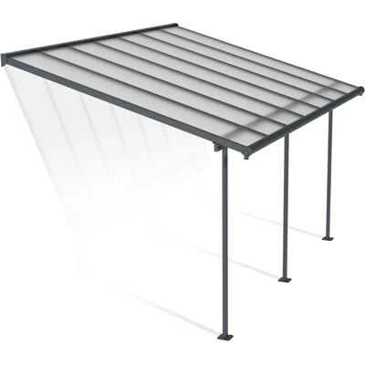 Toit de patio Sierra Grey Palram-Canopia - 10'x14' (3x4.25m) Abri élégant - Publicité Toit de patio Sierra Grey Palram-Canopia - 10'x14' (3x4.25m) Abri élégant - Publicité