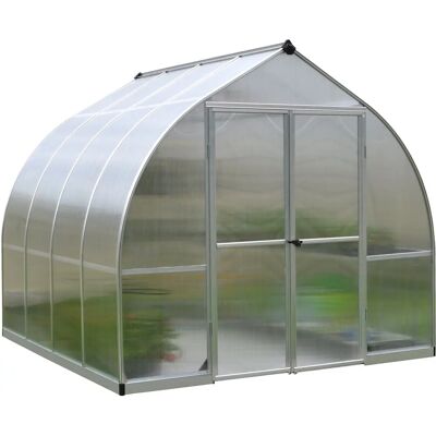 Canopia by Palram 8x8 Silver Greenhouse - Polycarbonate, Bell Roof Canopia by Palram 8x8 Silver Greenhouse - Polycarbonate, Bell Roof
