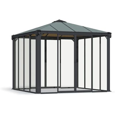 Palram Canopia Ledro 3000 Grey Enclosed Gazebo - Garden Room Palram Canopia Ledro 3000 Grey Enclosed Gazebo - Garden Room