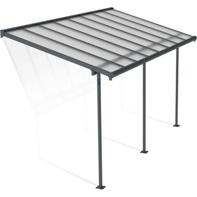 Abri de patio Sierra de Palram-Canopia gris - aluminium et polycarbonate avec protection UV - Publicité Abri de patio Sierra de Palram-Canopia gris - aluminium et polycarbonate avec protection UV - Publicité