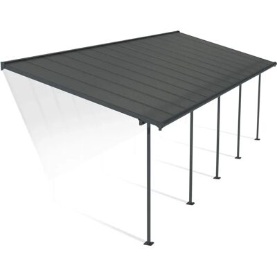 Palram - Canopia Pérgola Capri - Aluminio, Policarbonato, Gris - Cubierta de terraza Palram - Canopia Pérgola Capri - Aluminio, Policarbonato, Gris - Cubierta de terraza